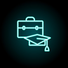 Poster - Training neon icon. Simple thin line, outline vector of startup icons for ui and ux, website or mobile application
