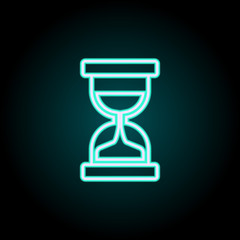 Poster - Hourglass neon icon. Simple thin line, outline vector of startup icons for ui and ux, website or mobile application