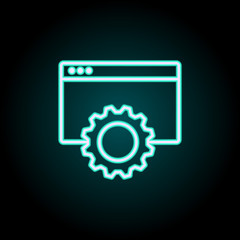 Aufkleber - Gear and browser neon icon. Simple thin line, outline vector of startup icons for ui and ux, website or mobile application