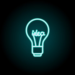Poster - Idea neon icon. Simple thin line, outline vector of startup icons for ui and ux, website or mobile application