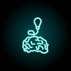 Aufkleber - Idea in the brain neon icon. Simple thin line, outline vector of startup icons for ui and ux, website or mobile application