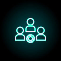 Poster - Staff management mechanism neon icon. Simple thin line, outline vector of startup icons for ui and ux, website or mobile application