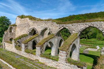 Remaining walls and arches of a medieval monastery