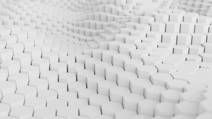 Leinwandbilder - White hexagon with space