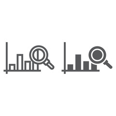 Poster - Market research line and glyph icon, business and strategy, graph sign, vector graphics, a linear pattern on a white background, eps 10.