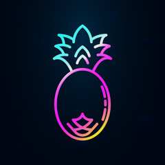 Poster - pineapple in nolan style icon. Simple thin line, outline vector of vegetables icons for ui and ux, website or mobile application