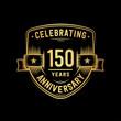 150 years anniversary celebration shield design template. Vector and illustration.