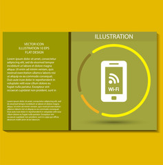 Telephone and Wi fi vector icon , lorem ipsum Flat design