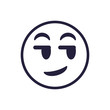 Smirk emoji face flat style icon vector design