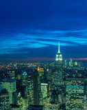 Fototapeta Miasta - View of New York Manhattan during sunset hours
