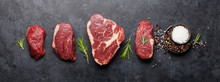 Variety Of Raw Beef Steaks