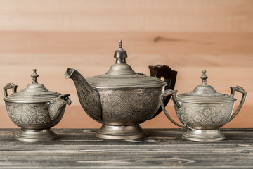 Antique silver tea set