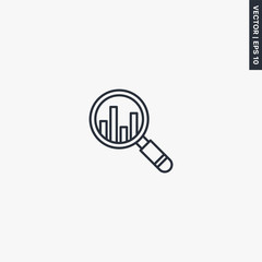 Poster - Analysis statistics, linear style sign for mobile concept and web design