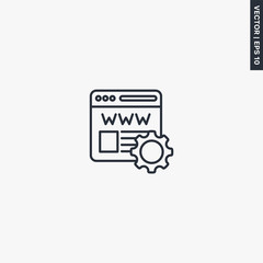 Poster - Browser settings, linear style sign for mobile concept and web design
