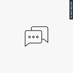 Poster - Chat, linear style sign for mobile concept and web design