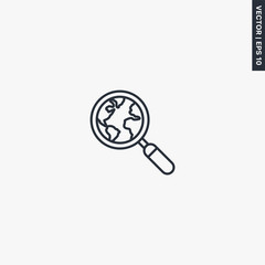 Poster - Global search, linear style sign for mobile concept and web design
