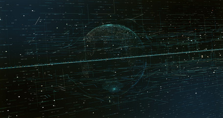 Wall Mural - Digital space world 3d data earth background