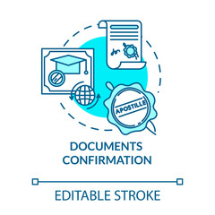 Wall Mural - Document confirmation turquoise concept icon. Common law paperwork. Valid contract. Notary service idea thin line illustration. Vector isolated outline RGB color drawing. Editable stroke