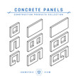 © marina_ua - Concrete panels in isometric view, vector icons
