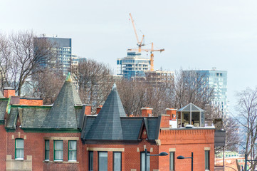 Wall Mural - Condo / business buildings with huge windows in Montreal downtown, Canada. 