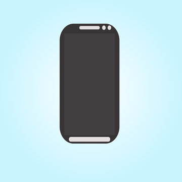 Mobile phone icon vector. Smartphone display, call center, contacts. Minimalistic sign isolated on white background. Trendy Flat style for graphic design, Web, website, social.