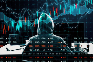 Poster - Hacker using computer with chart