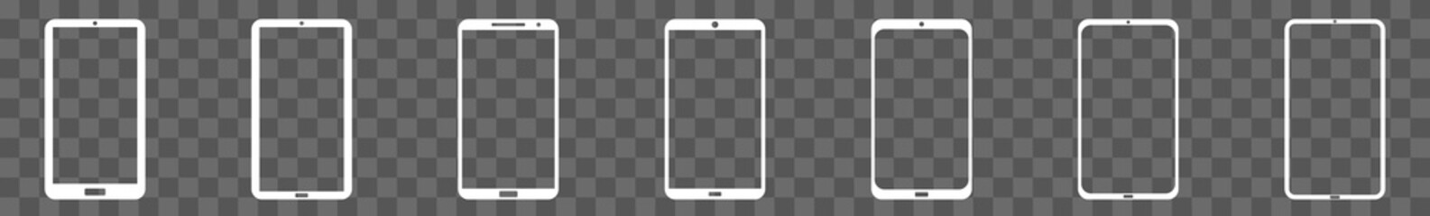 Canvas Print - mobile phone icon white | mobile phones illustration | smartphones symbol | cellphone logo | smart p
