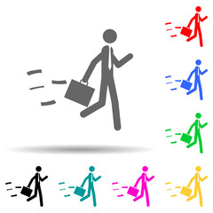 Poster - business man with a diplomat multi color style icon. Simple glyph, flat vector of people in work icons for ui and ux, website or mobile application