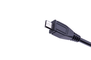 Fototapete - micro usb cable close up isolated on a white background. copy space. macro.