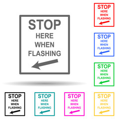 Poster - stop traffic sign multi color style icon. Simple glyph, flat vector of railway warnings icons for ui and ux, website or mobile application