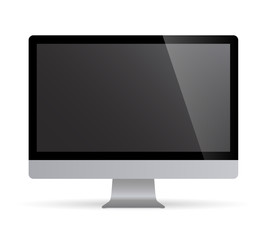 Poster - realistic desktop computer monitor with grey screen. illustration vector illustrator ai eps