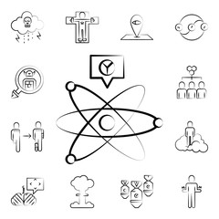 Poster - Cold fusion icon. Mad science icons universal set for web and mobile