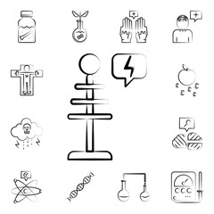 Poster - Tesla coil icon. Mad science icons universal set for web and mobile