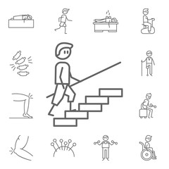 Poster - Exercise, physiotherapy, stairs icon. Physiotherapy icons universal set for web and mobile