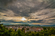 Dramatic Cloudy Sky Over Small Town In Romania - Dej