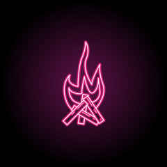 Poster - Bonfire icon. Simple thin line, outline vector of camping icons for ui and ux, website or mobile application