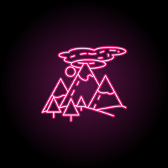 Poster - the mountains icon. simple thin line, outline vector of camping icons for ui and ux, website or mobi