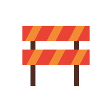 Construction Fence Barricade Isolated Icon
