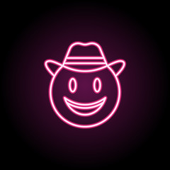 Poster - Detective neon icon. Simple thin line, outline vector of emoji icons for ui and ux, website or mobile application