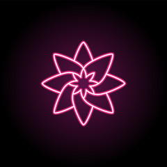 Poster - Abstract type of flowers neon icon. Simple thin line, outline vector of flower icons for ui and ux, website or mobile application