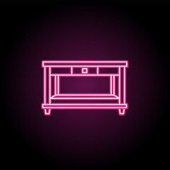 Poster - desk neon icon. simple thin line, outline vector of household icons for ui and ux, website or mobile