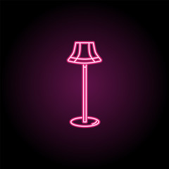 Poster - Floor lamp neon icon. Simple thin line, outline vector of household icons for ui and ux, website or mobile application