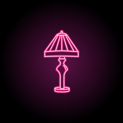 Poster - Table lamp neon icon. Simple thin line, outline vector of household icons for ui and ux, website or mobile application