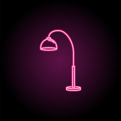 Poster - Table lamp neon icon. Simple thin line, outline vector of household icons for ui and ux, website or mobile application