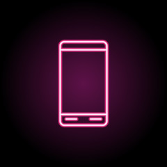 Poster - Smart phone neon icon. Simple thin line, outline vector of web icons for ui and ux, website or mobile application