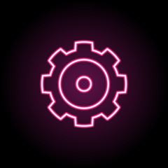 Poster - gear neon icon. simple thin line, outline vector of web icons for ui and ux, website or mobile appli