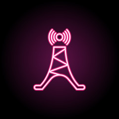 Poster - Antenna neon icon. Simple thin line, outline vector of web icons for ui and ux, website or mobile application