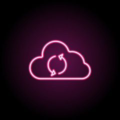 Fototapete - Cloud exchange neon icon. Simple thin line, outline vector of web icons for ui and ux, website or mobile application