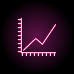 Poster - Growth chart neon icon. Simple thin line, outline vector of web icons for ui and ux, website or mobile application