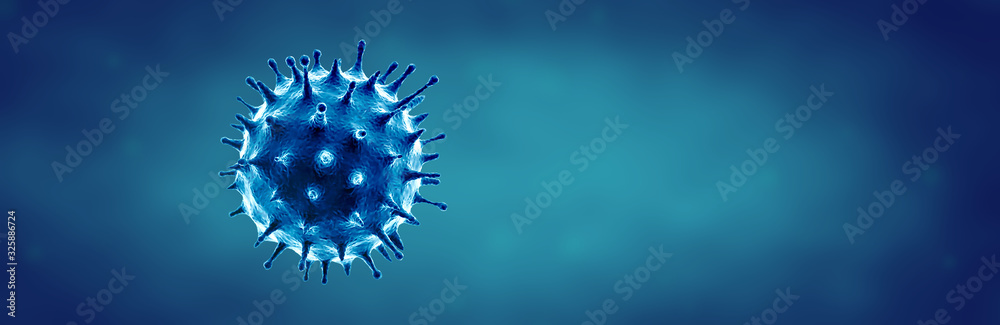 Coronavirus or Flu virus - Microbiology And Virology Concept - obrazy, fototapety, plakaty 